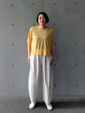 「LOISIR（ロワズィール）のストラップサンダル（サンダル、ホワイト系）」を使った、ADIEU TRISTESSEさん（レディース・165cm）の夏コーディネート