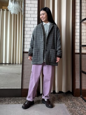 「アイテム（スーツジャケット）」を使った、ADIEU TRISTESSEさん（レディース・157cm）の秋コーディネート