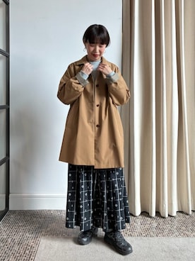 「conges payes ADIEU TRISTESSE（コンジェ ペイエ アデュートリステス）のポンチョシルエットシャツ（シャツ/ブラウス、ブラック系）」を使った、ADIEU TRISTESSEさん（レディース・162cm）の秋コーディネート