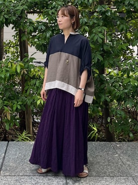 「ADIEU TRISTESSE（アデュートリステス）のタンポポワントップネックレス（ネックレス、ゴールド系）」を使った、ADIEU TRISTESSEさん（レディース・165cm）の夏コーディネート