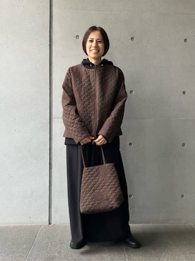 「アイテム（バックパック/リュック、ブラウン系）」を使った、ADIEU TRISTESSEさん（レディース・152cm）の秋コーディネート