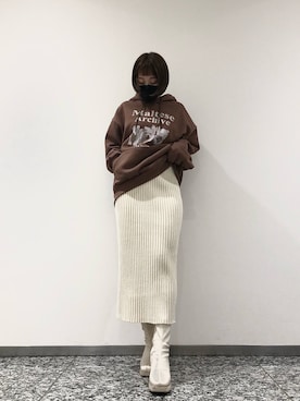「アイテム（パーカー）」を使った、araさん（レディース・164cm・20代）の秋コーディネート