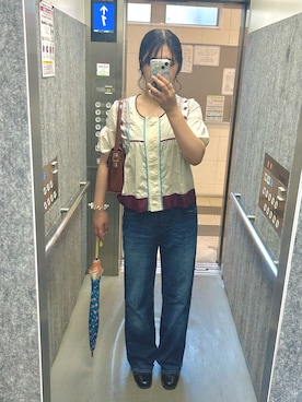 「アイテム（デニムパンツ）」を使った、kacchiさん（レディース・165cm）の夏コーディネート
