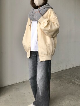 「アイテム（アームカバー）」を使った、AMIさん（レディース・156cm）の秋コーディネート