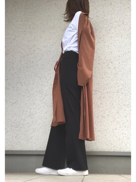 「new fashionのアイテム（テーラードジャケット、ブラウン系）」を使った、ろくさん（レディース・163cm）の秋コーディネート