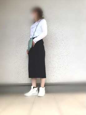 「agnes b.（アニエスベー）のアイテム（Tシャツ/カットソー、ホワイト系）」を使った、ろくさん（レディース・163cm）の秋コーディネート