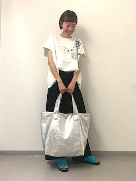 「アイテム（サンダル、グリーン系）」を使った、minamikawaさん（レディース・160cm）の夏コーディネート