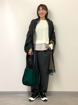 「zucca」｜「アイテム（スウェット）」を使った、minamikawaさん（レディース・160cm）の冬コーディネート