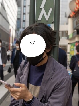 「アイテム（トレンチコート、パープル系）」を使った、やまももさん（メンズ・183cm）の秋コーディネート
