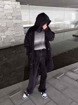 「SITRY（シトリー）のアイテム（モッズコート）」を使った、ゆのさん（メンズ・173cm）の冬コーディネート