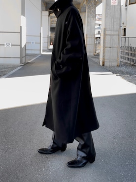 「LiNoH（リノー）のアイテム（パンツ）」を使った、ゆのさん（メンズ・173cm）の冬コーディネート
