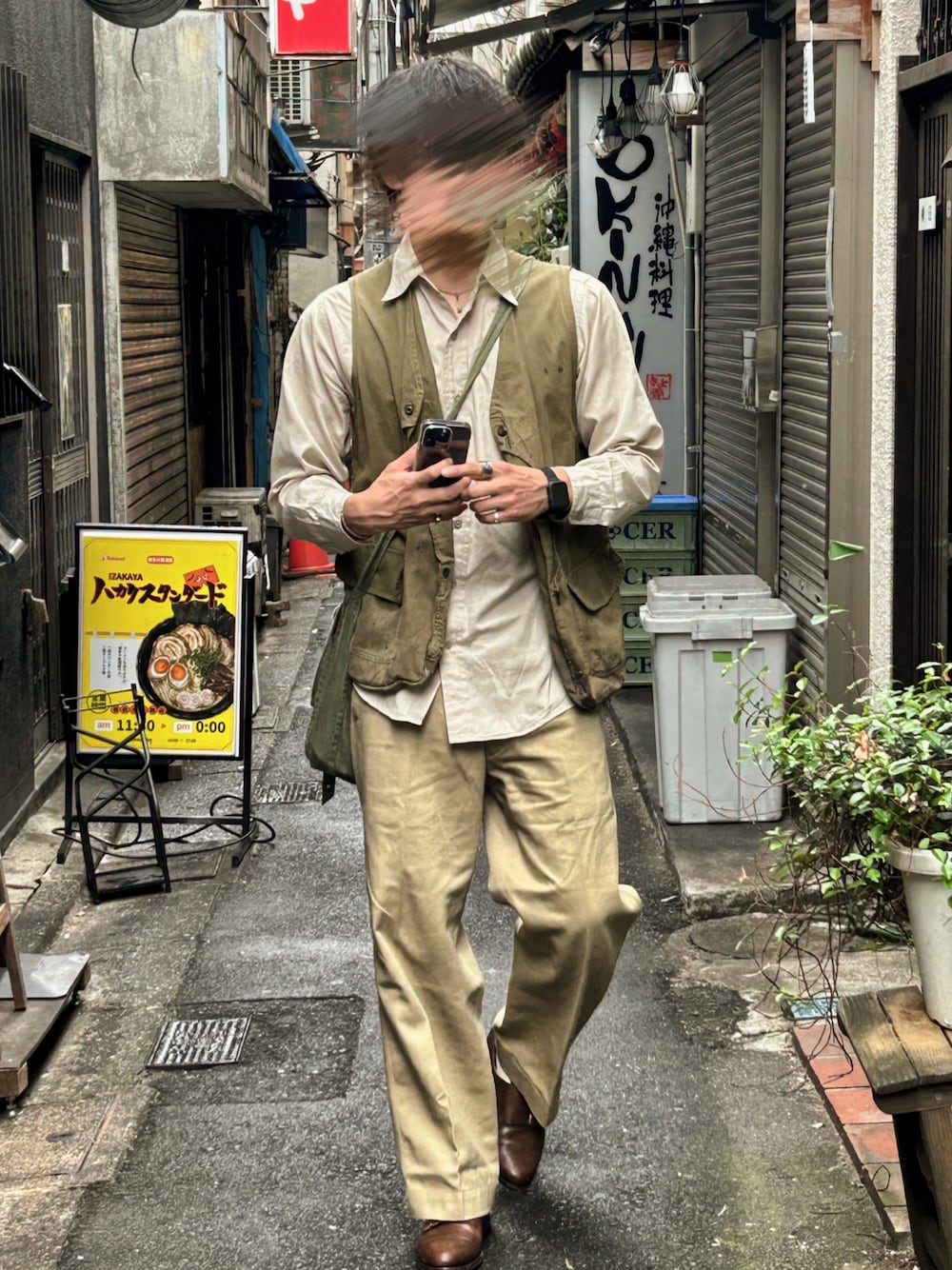 「秋コーデ、おしゃれさんと繋がりたい、古着、ヴィンテージ」｜「POLO RALPH LAURENのアイテム（ローファー、ブラウン系）」を使った、たなか明太さん（メンズ・176cm）の秋コーディネートの1枚目の写真