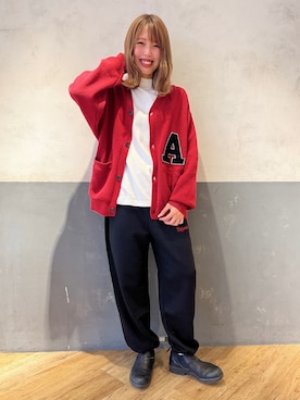 「BACK NUMBER（バックナンバー）のアイテム（スウェットパンツ）」を使った、てらちゃんさん（レディース・164cm）の冬コーディネート