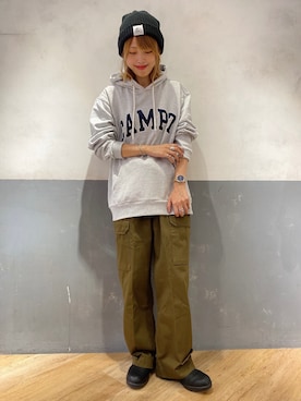 「CAMP7」｜「アイテム（ニットキャップ/ビーニー）」を使った、てらちゃんさん（レディース・164cm）の秋コーディネート