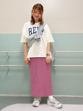 「カラー×コーデ」｜「アイテム（スカート）」を使った、てらちゃんさん（レディース・164cm）の春コーディネート