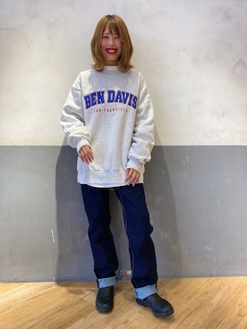 「BEN DAVIS（ベンデイビス）のアイテム（スウェット）」を使った、てらちゃんさん（レディース・164cm）の冬コーディネート