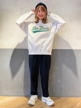 「BEN DAVIS（ベンデイビス）のアイテム（スウェット）」を使った、てらちゃんさん（レディース・164cm）の冬コーディネート