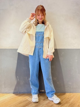 「SOMETHING（サムシング）のアイテム（オールインワン・サロペット）」を使った、てらちゃんさん（レディース・164cm）の春コーディネート