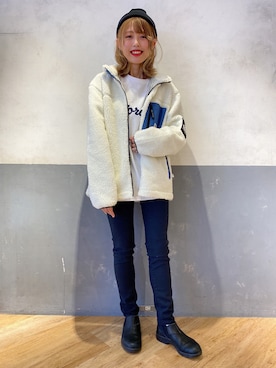 「CAMP7（キャンプセブン）のアイテム（ブルゾン）」を使った、てらちゃんさん（レディース・164cm）の冬コーディネート