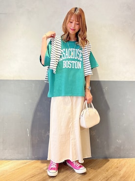 「ボストンバッグ」｜てらちゃんさん（レディース・164cm）の春コーディネート