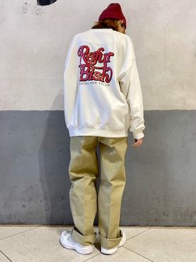 「アイテム（ニットキャップ/ビーニー、レッド系）」を使った、てらちゃんさん（レディース・164cm）の秋コーディネート