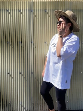 「Lack of Color（ラックオブカラー）のアイテム（ハット、ベージュ系）」を使った、NATSUKO.co.jpさん（レディース・163cm）の夏コーディネート