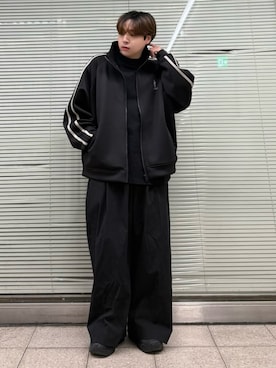 「アイテム（ジャージ）」を使った、꽃/hanangさん（メンズ・168cm）の冬コーディネート