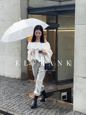 2wayオフショルダーフリルチュニックブラウス【洗える】を使った