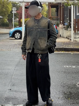 「GU（ジーユー）のアイテム（キャップ）」を使った、Leonard -レナード-さん（メンズ・160cm）の春コーディネート