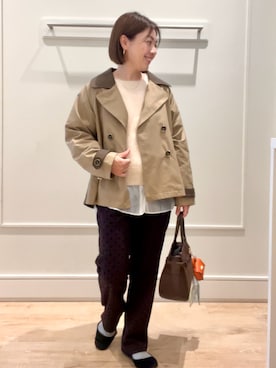 「アイテム（トレンチコート）」を使った、shinoさん（レディース・156cm）の秋コーディネート