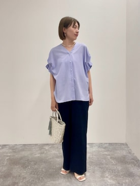 「NOLLEY'S LIGHT（ノーリーズライト）のアイテム（パンツ）」を使った、shinoさん（レディース・156cm）の春コーディネート