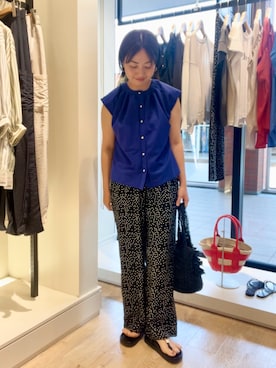 「短丈トップス」｜shinoさん（レディース・156cm）の春コーディネート