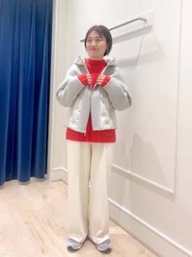 「リラックスパンツ」｜「アイテム（その他アウター）」を使った、shinoさん（レディース・156cm）の冬コーディネート