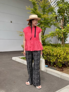 「ティアードブラウス」｜shinoさん（レディース・156cm）の夏コーディネート