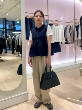 「アイテム（トートバッグ）」を使った、shinoさん（レディース・156cm）の秋コーディネート