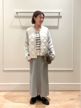 「スカートコーデ」｜「アイテム（ブルゾン）」を使った、shinoさん（レディース・156cm）の秋コーディネート