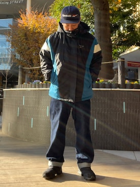 「Reebok（リーボック）のアイテム（キャップ）」を使った、KAZUさん（メンズ・161cm）の冬コーディネート
