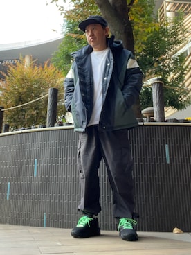 「Reebok（リーボック）のアイテム（キャップ）」を使った、KAZUさん（メンズ・161cm）の冬コーディネート