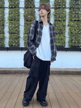 「アイテム（カーゴパンツ）」を使った、Fuuyaさん（メンズ・170cm）の秋コーディネート