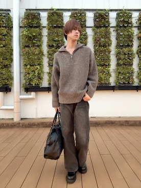 「アイテム（ボストンバッグ）」を使った、Fuuyaさん（メンズ・170cm）の秋コーディネート