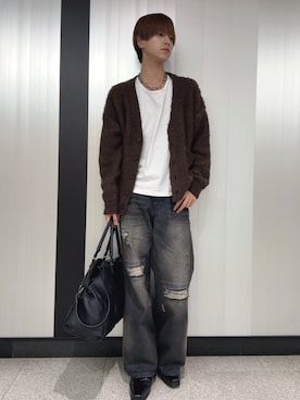 「アイテム（ボストンバッグ）」を使った、Fuuyaさん（メンズ・170cm）の秋コーディネート