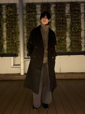 「アイテム（チェスターコート）」を使った、Fuuyaさん（メンズ・170cm・20代）の冬コーディネート