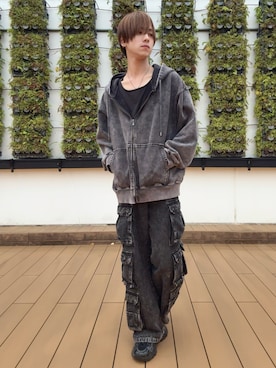 「アイテム（パーカー）」を使った、Fuuyaさん（メンズ・170cm・20代）の秋コーディネート