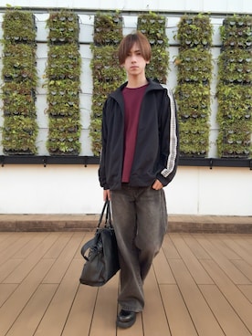 「アイテム（ボストンバッグ）」を使った、Fuuyaさん（メンズ・170cm）の秋コーディネート