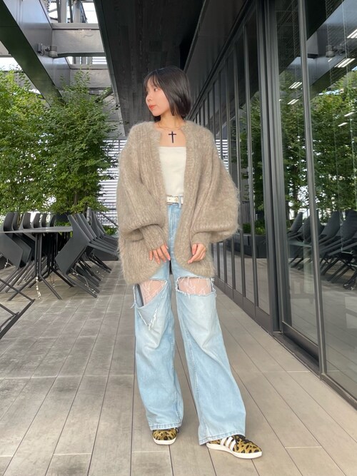 CLANE(クラネ)】COLOR MOHAIR SHAGGY CARDIGAN/カラーモヘアシャギー