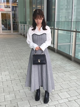 「MERCURYDUO（マーキュリーデュオ）のアイテム」を使った、mayuさん（レディース・155cm）の秋コーディネート