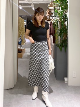 「アイテム（スカート）」を使った、RINKAさん（レディース・165cm）の夏コーディネート