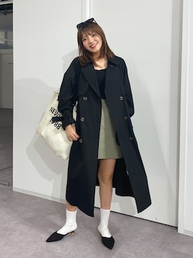 「FREE'S MART（フリーズマート）のアイテム（トレンチコート）」を使った、RINKAさん（レディース・165cm）の春コーディネート