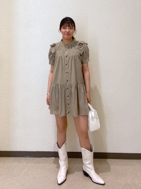 「アイテム（トートバッグ）」を使った、RINKAさん（レディース・165cm）の夏コーディネート