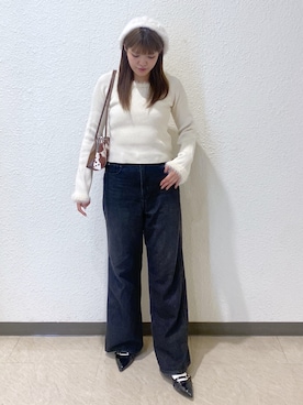 「FREE'S MART（フリーズマート）の◆シャギーベレー（ハンチング/ベレー帽）」を使った、RINKAさん（レディース・165cm）の秋コーディネート